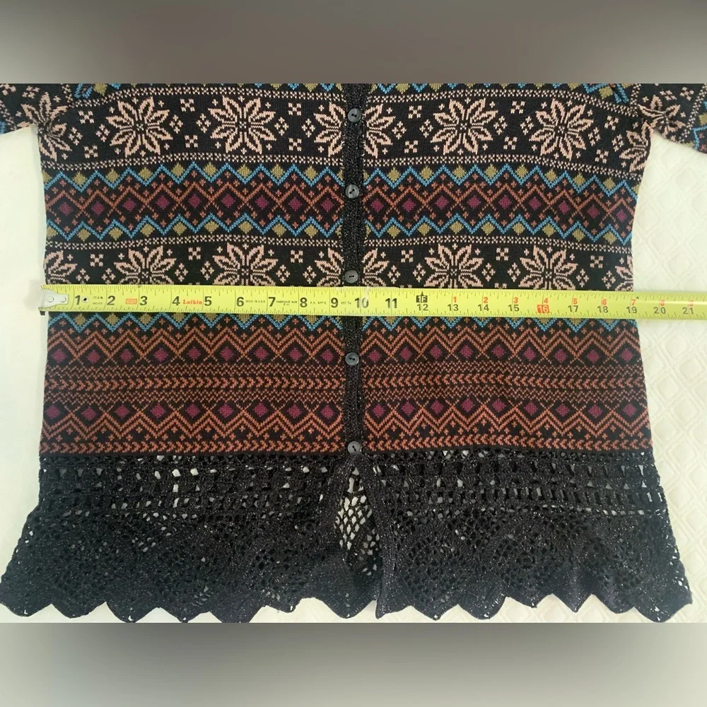 Peruvian Connection Multicolor Patterned Cardigan - Picture 13 of 15